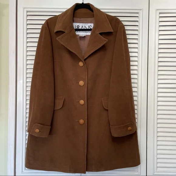 J&ANS Dolce & Gabbana Brown Coat Women’s size Medium made in Italy - Picture 1 of 17